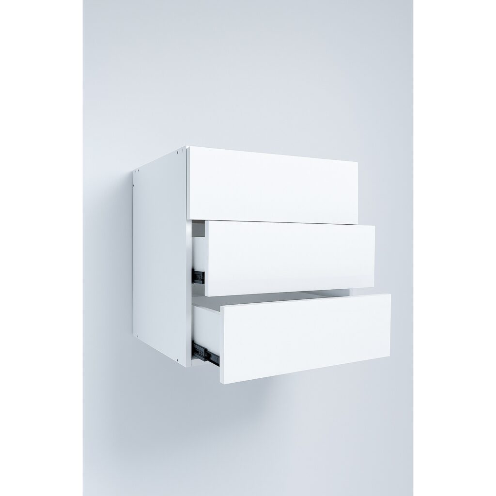 Vanity de gavetas aéreo